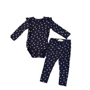 Soft Gallery Fifi Heartly Print Bodysuit &  Paula Leggings Bamboo Size 6 Months